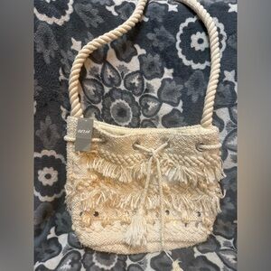 Aerie Ivory Fringe Shoulder Bag